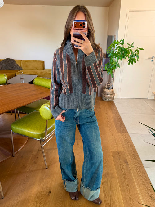 Gilet Gris/choco