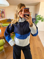 blue striped sweater