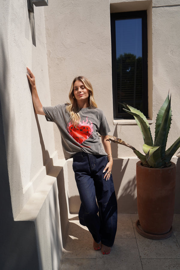 T-shirt Fire Love Gris
