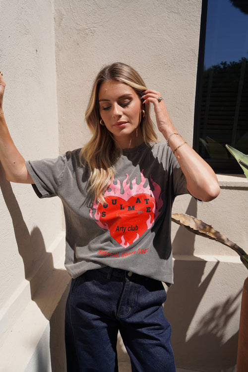T-shirt Fire Love Gris