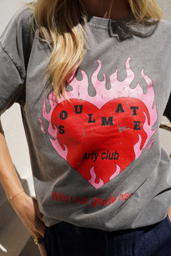 T-shirt Fire Love Gris