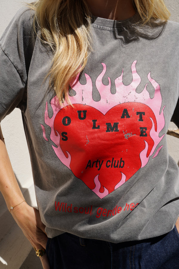 T-shirt Fire Love Gris