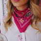 Bandana brodé rose fuchsia