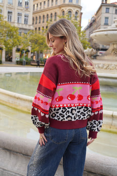 Cherry on the cake burgundy vest